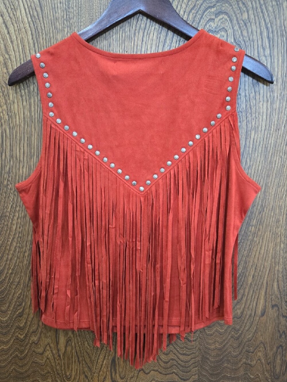 Idyllwind Rust "Chilli" Fringe Studded Sleeveless Top - Picture 2 of 5
